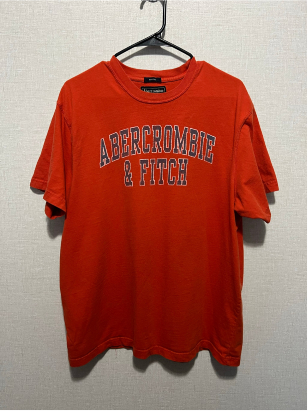 Vintage Abercrombie & Fitch Orange Muscle Logo Graphic Short Sleeve T-Shirt